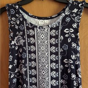 Maurices Blue and White Midi Dress with Tank Top Style